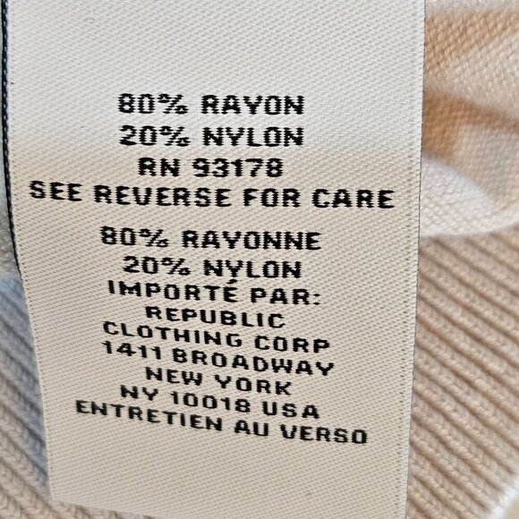 Carmen Marc Valvo Small Sweater Long Sleeve Beige Striped Top - Picture 6 of 9